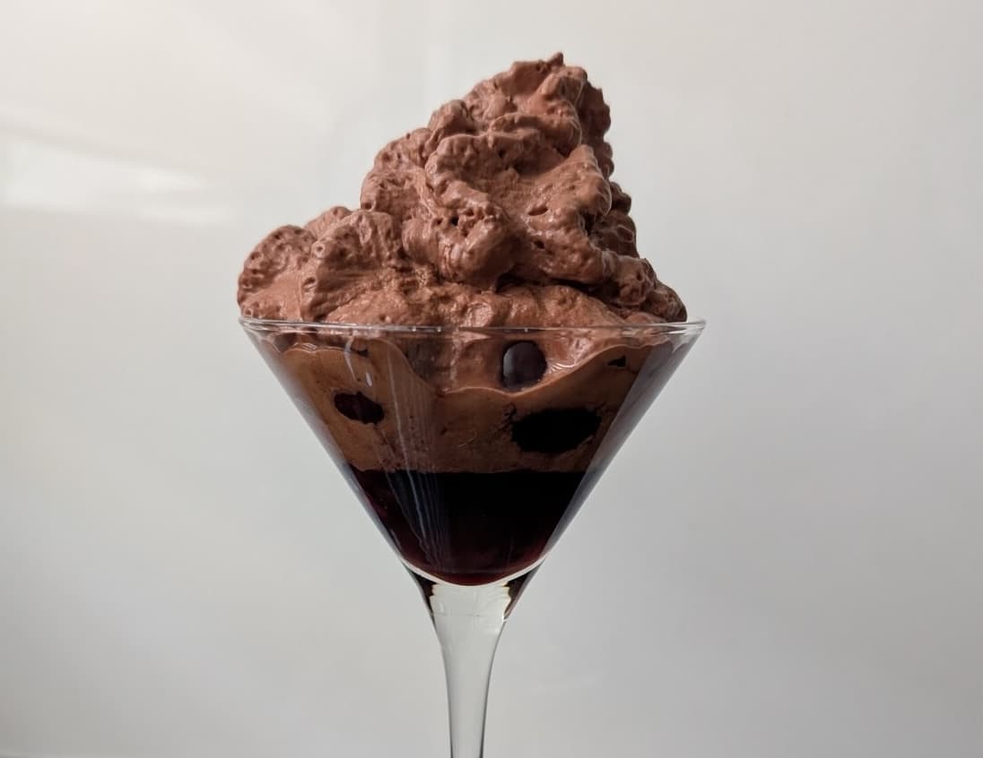 Black Forest 2.0: Warm Kirsch Cherries with Dark Chocolate Air