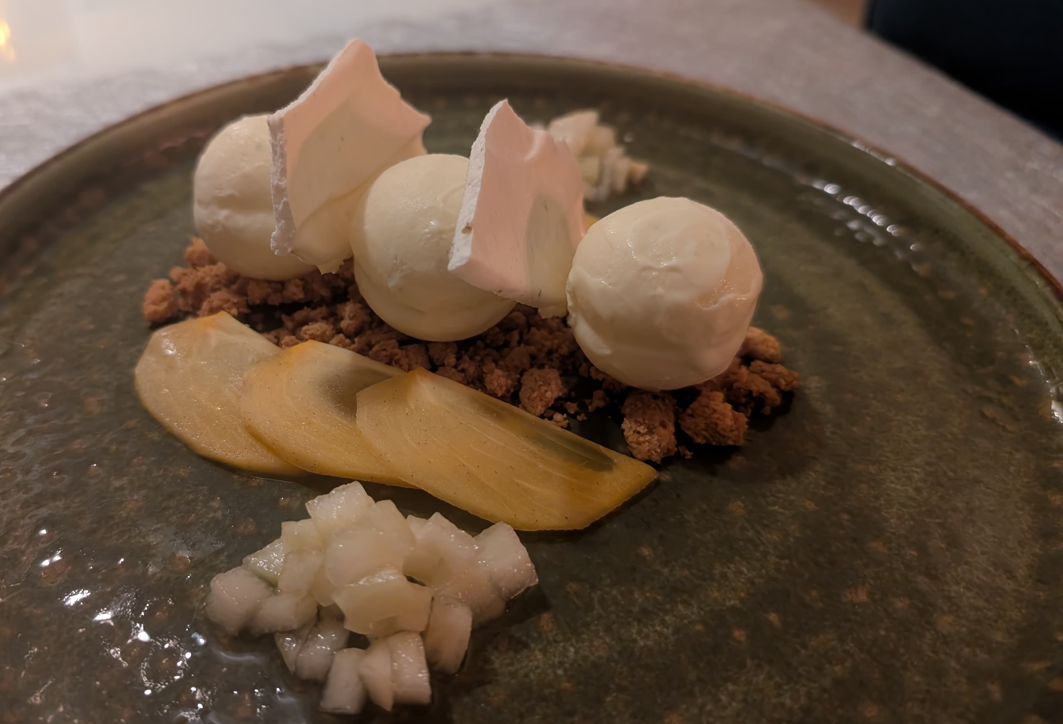 Lime Parfait with Meringue and Caramelized White Chocolate