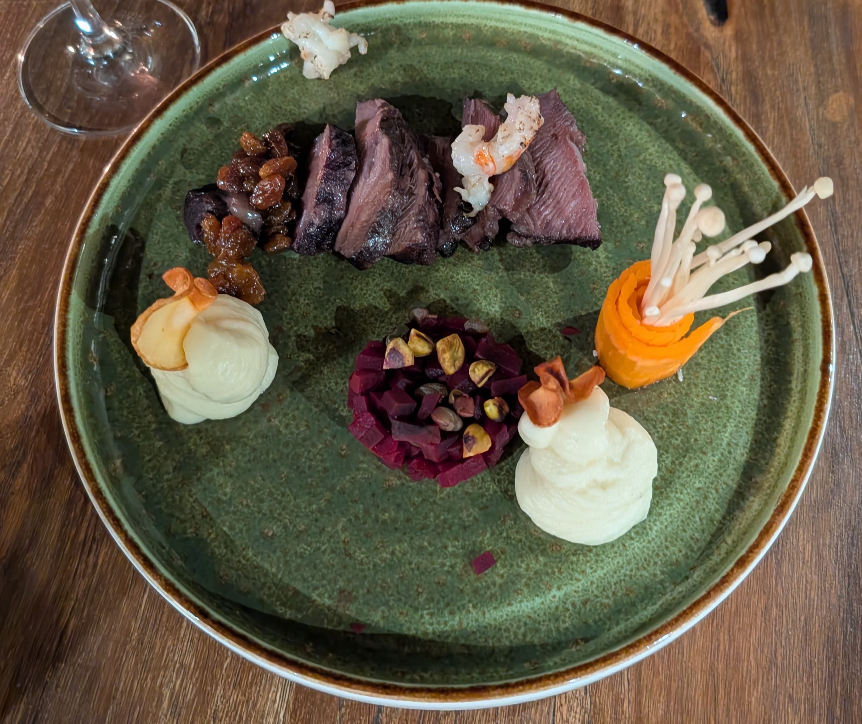 Sous Vide Veal Cheeks with Langoustine and Beetroot Tartare